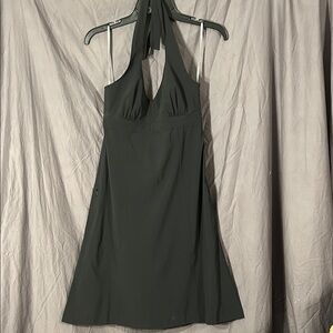 Athleta Backless Halter Dress in Black has Pockets Size 4